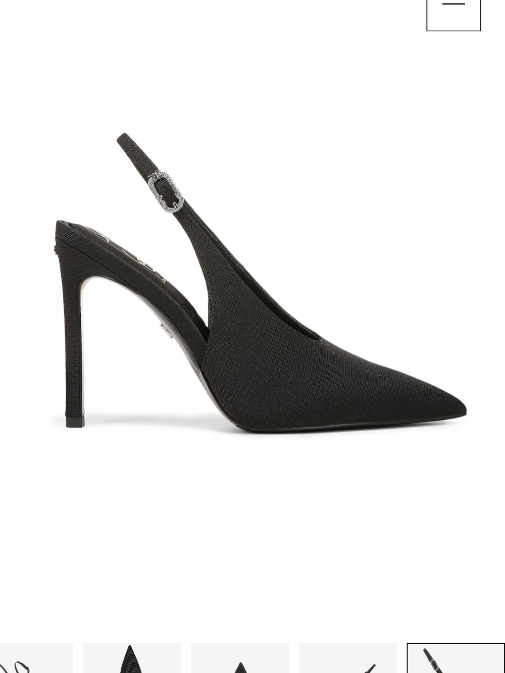 NIB Sam Edelman Black Slingback Pointed-Toe Stiletto Pumps. Size 7.5 - Picture 2 of 10